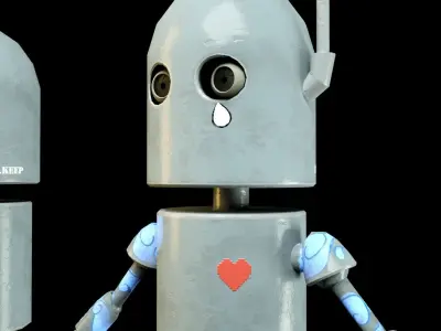 Cartoon Character Robot Low-poly 3D model