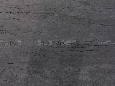 Asphalt 01 cracked PBR Low-poly 3D model