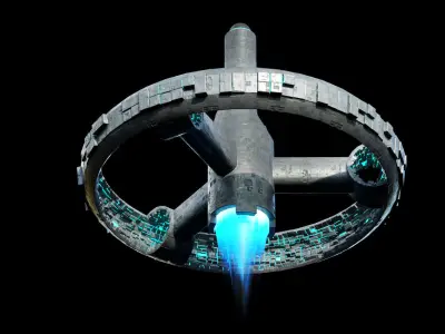 Space Station Lowpoly Game Ready PBR Low-poly 3D model