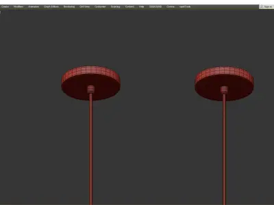 TOIMI set of five glass pendant lights with gold and accents Low-poly 3D model
