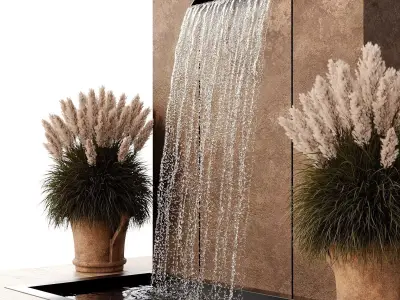 Landscape modern waterfall 3D model