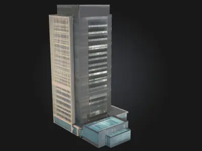 Skyscraper Reflection Modern Urban Building 3D model