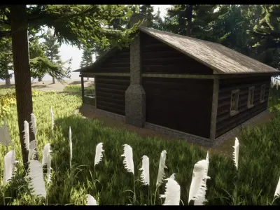 Log Cabin Low-poly 3D model