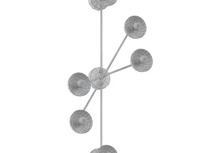 TRAPEZE four light wall sconce in gold 3D model