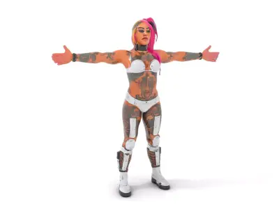 Cyberpunk Warrior model pack Low-poly 3D model