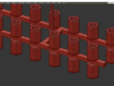 LAMPADARIO BRASS LINE CHANDELIER Low-poly 3D model