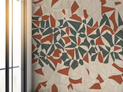 Modern Mosaic Cut Out Wallpaper Texture