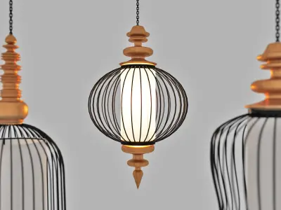 Thai style pendant lamp  3D model