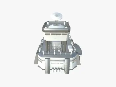 SciFi Facility B02 White Gray - Sci Fi Exterior Design Low-poly 3D model