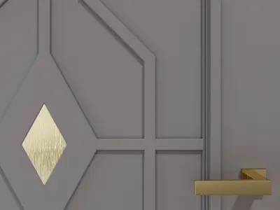 Art Deco style interior door with golden inserts 3D model