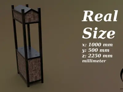 Trade stand 10 4in1 R - 4 PBR Texture 1 Model Low-poly 3D model