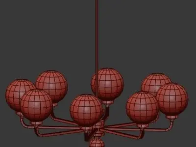 Untitled light brass chandelier 3D model