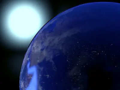 The earth and moon in space 3D model