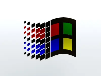 Windows 95 Logo v1 002 Free low-poly 3D model
