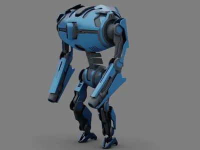 COMBAT Droid rigged - animated character 3D model