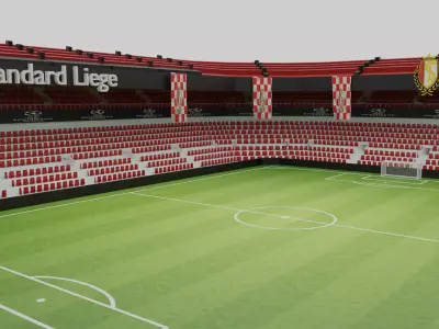 Standard Liege Football Stadium Low-poly 3D model