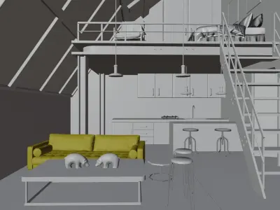 living room Free 3D model