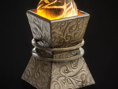 Ancient Lamp PBR Low-poly 3D model