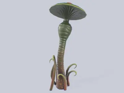 Alien plant Low-poly 3D model