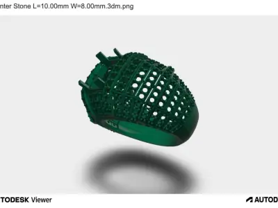 Men Ring with Emerald Cut Center Stone and Side Stones 3D print model