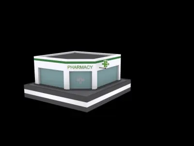 Farmacy low poly pack Low-poly 3D model