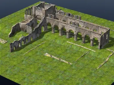 Abbey In Ruins Monastery 3D model
