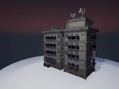 Modular Apartment Low-poly 3D model