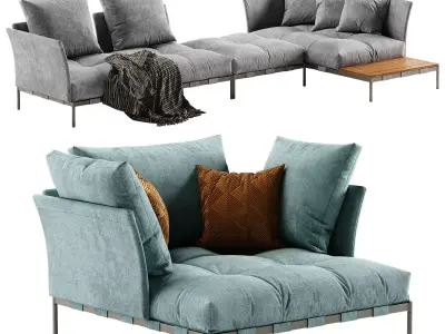 Saba Italia Pixel Light sofa set 3 3D model