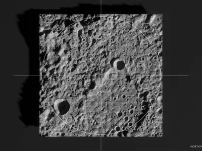 Lunar North Pole And South Pole Terrain - Moon- craters- 3D model