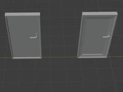 Set of 4 various doors 3D model