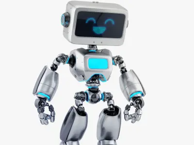 Digital robotic retro bot 3D model