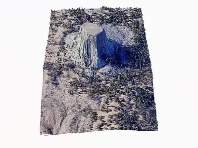 Devils Tower Low-poly 3D model