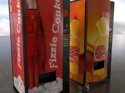 PBR Soda Vending Machines Low-poly 3D model