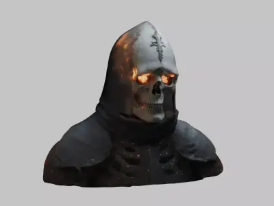Sci-Fi Templar Warrior 3D Model - High-Quality Asset  Low-poly 3D model