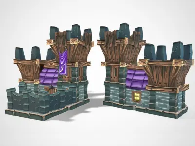 Human RTS Fantasy Building Low-poly 3D model