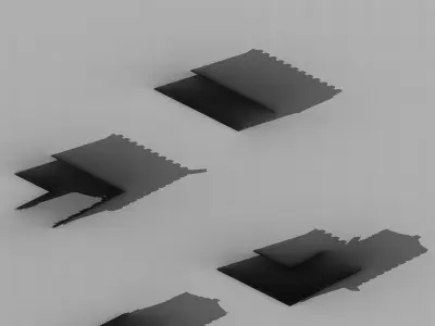 Game Building - the main city wall 01 3D model