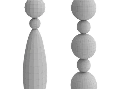 Floor lamp made of alternating black and luminous balls  3D model