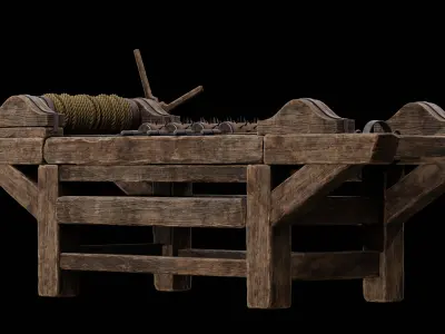 NANITE RACK TORTURE DEVICE - REAL TIME NEXT GEN STRETCHING TABLE Low-poly 3D model