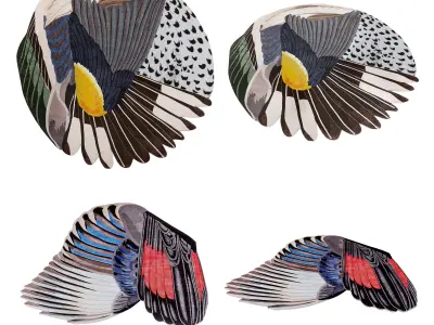 CC-Tapis Feathers and Round carpets 3D model