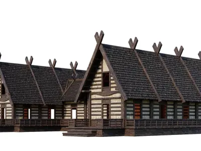 Old Medieval Building House 4K Textures GameReady 88 Low-poly 3D model