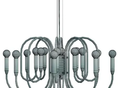 chendelier collection 3 modern chandelier gold 3D Model Pack