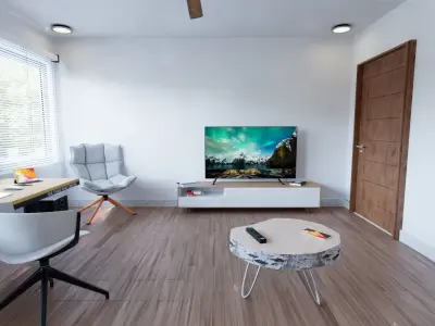 Office modern living room Low-poly 3D model