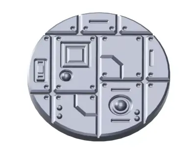 Cyberpunk Facility Floor Base Toppers 32mm Round Bases 3D print model