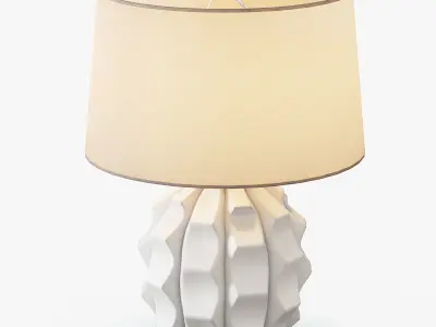 SCALLOPED CERAMIC TABLE LAMP  WHITE 3D model