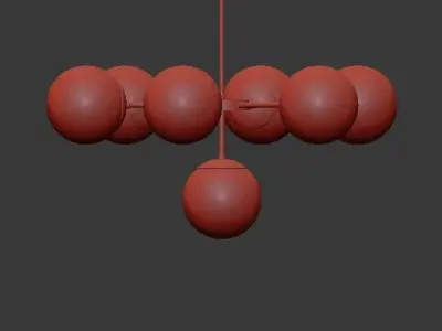 Copper Light Chandelier 7 3D model