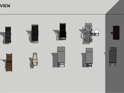 Sunbeds - Pack of revit families 3D model