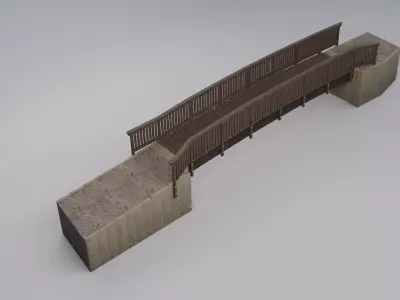 Footbridge Low-poly 3D model purchase