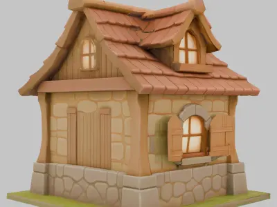 Fantasy Cottage House Low-poly 3D model