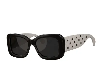 Acetate 5483 Rectangle Sunglasses  Low-poly 3D model