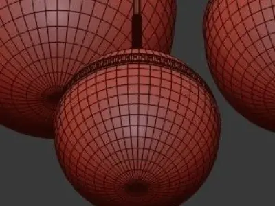 Untitled four balls hanging from chain 3D model